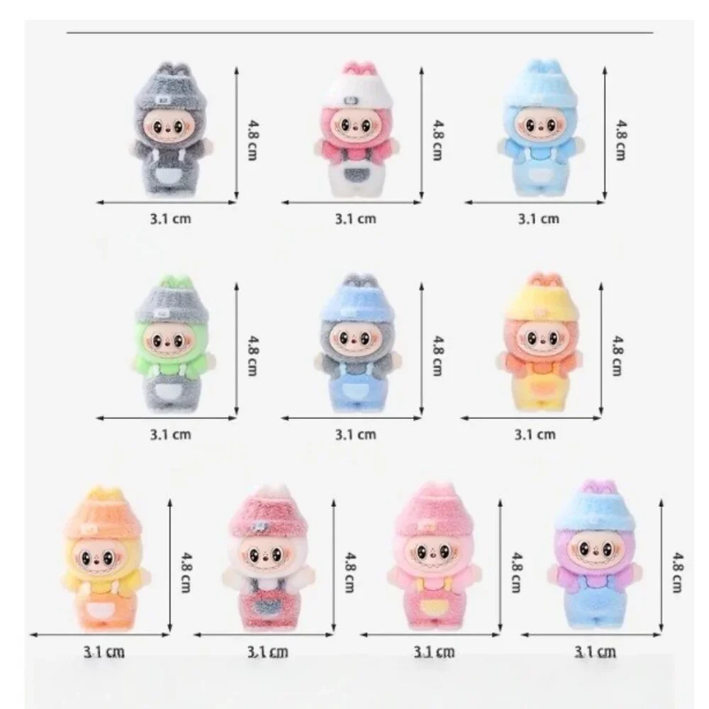 10-Piece Mini Flocked Bunny Figure Set ~2” Party Cake Toppers Decor